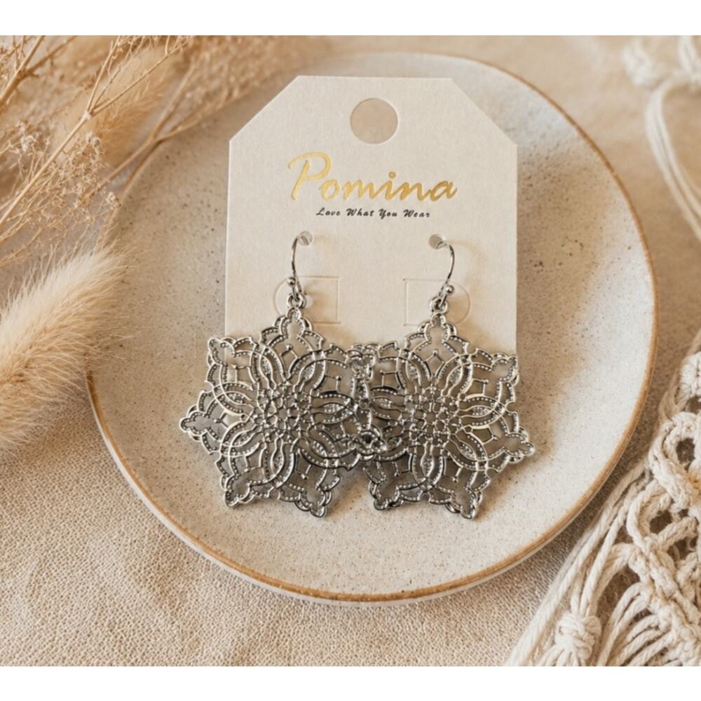 Pomina Silver Flower Earrings New